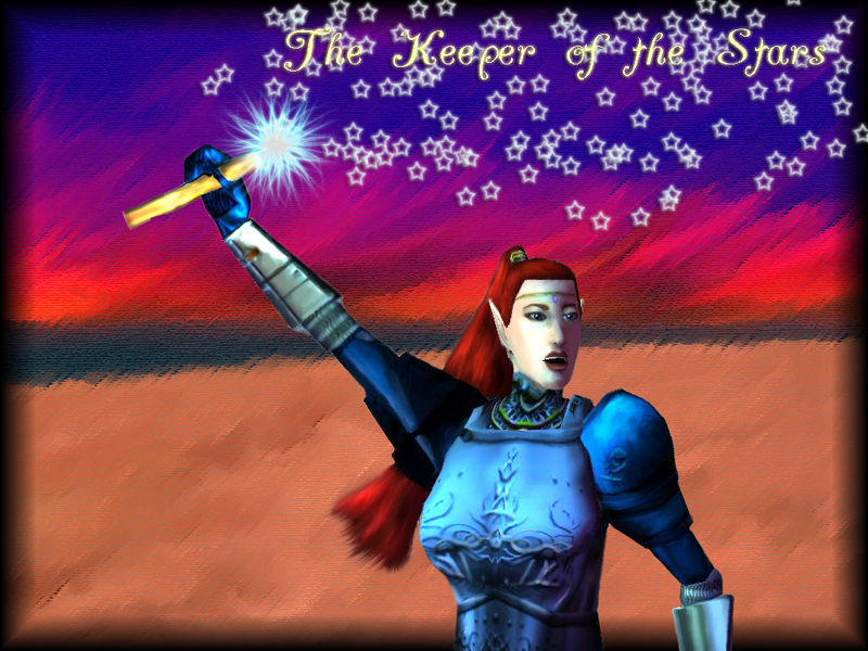 Thank you, Lolanae, for this beautiful desktop portrait of Aalyve as the *Keeper of the Stars*! 